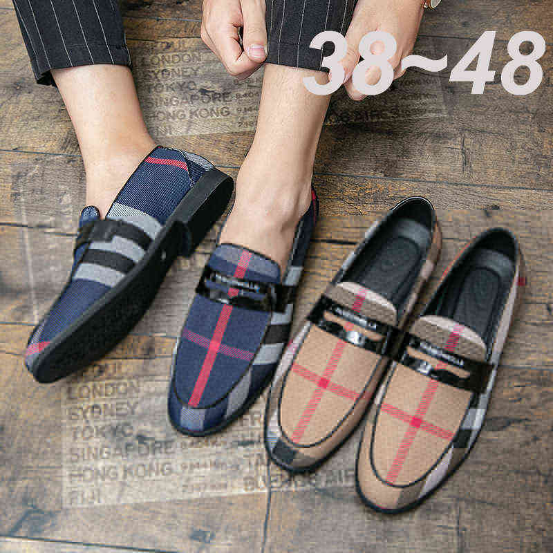 

Dres Shoe Designer Leather Men Casual Shoe Plaid Luxury Brand 2022 Loafer Moccasin Breathable Black Riding Plu Size 38 48 220723, 810 white