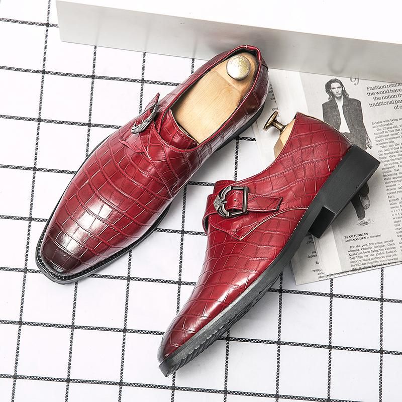 

Men Loafers Shoes Handmade Pu Leather Fashion Comfortable Buckle Formal Casual Slip-on New Style Shallow HC894, Black