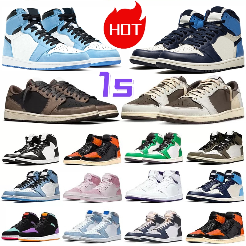 

OG Jumpman 1 basketball shoes 1s travis scotts lows Reverse Mocha Men Women Sneakers Bred Panda Chicago Shattered Backboard Obsidian UNC Outdoor Sports Trainers T66, 40