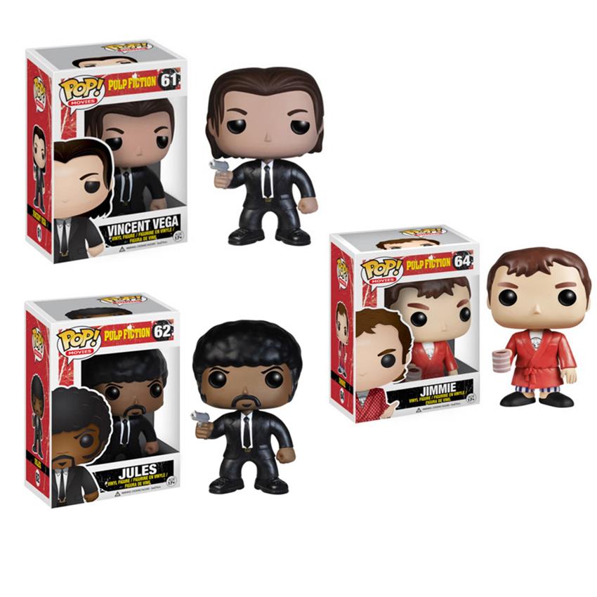 

NEW Figures Funko POP Pulp Fiction Jules Vincent Vega Jimmie Vinyl Action Figures brinquedos Collection Model Toys Christmas gif251S, E-mia