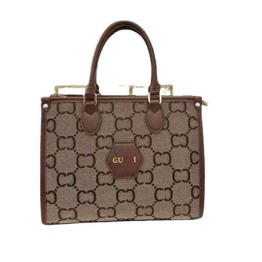 

80%2022 New Top Design Luxury Bags 23GF Bag female old flower hand printed hands wind diagonal cross bagWomen's Fashion Bags, Khaki