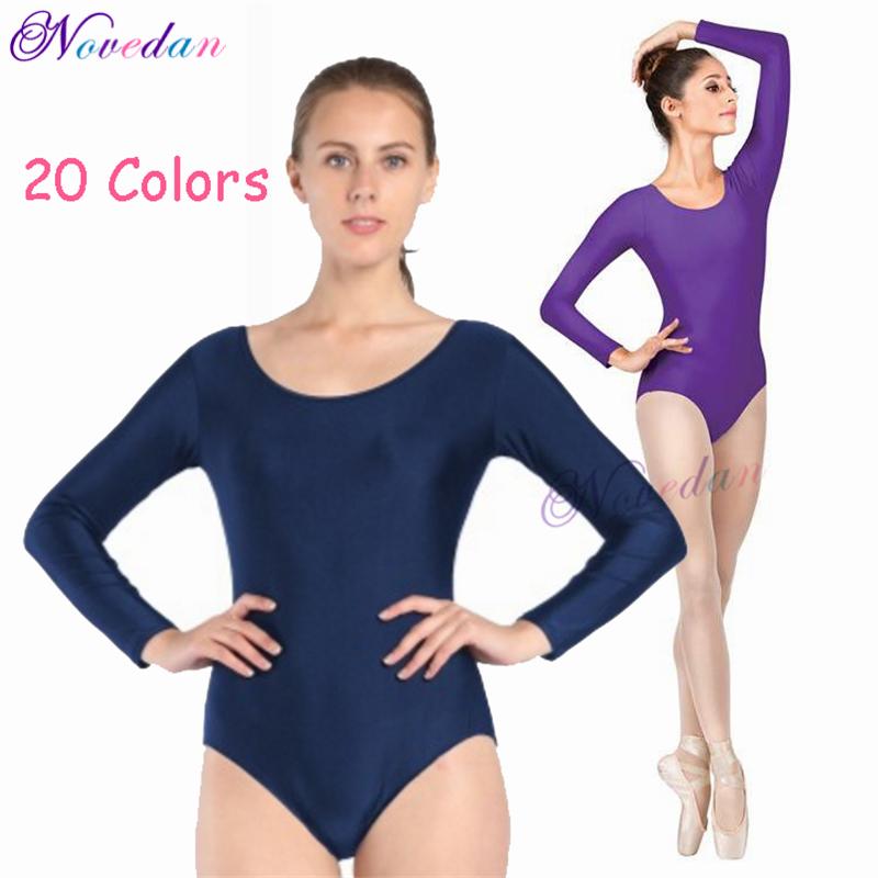 

Stage Wear Women Adult Black White Shiny Metallic Leotard Long Sleeve Ballet Dancewear Spandex Leotards Bodysuit Gymnastics Costume Unitard, Pink