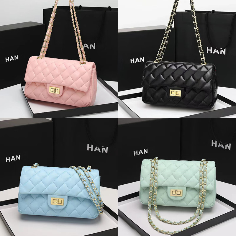 

5A + top hand shoulder bag women's handbag luxury fashion designer handbags sheepskin shoulder strap classic gold chain catch caviar shoulder bag, Box