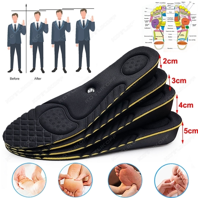 

Height Increase Insole For Men Women Invisible Heel Elevator Foot Massage Acupressure Magnetic Therapy Shoe Insert 220611