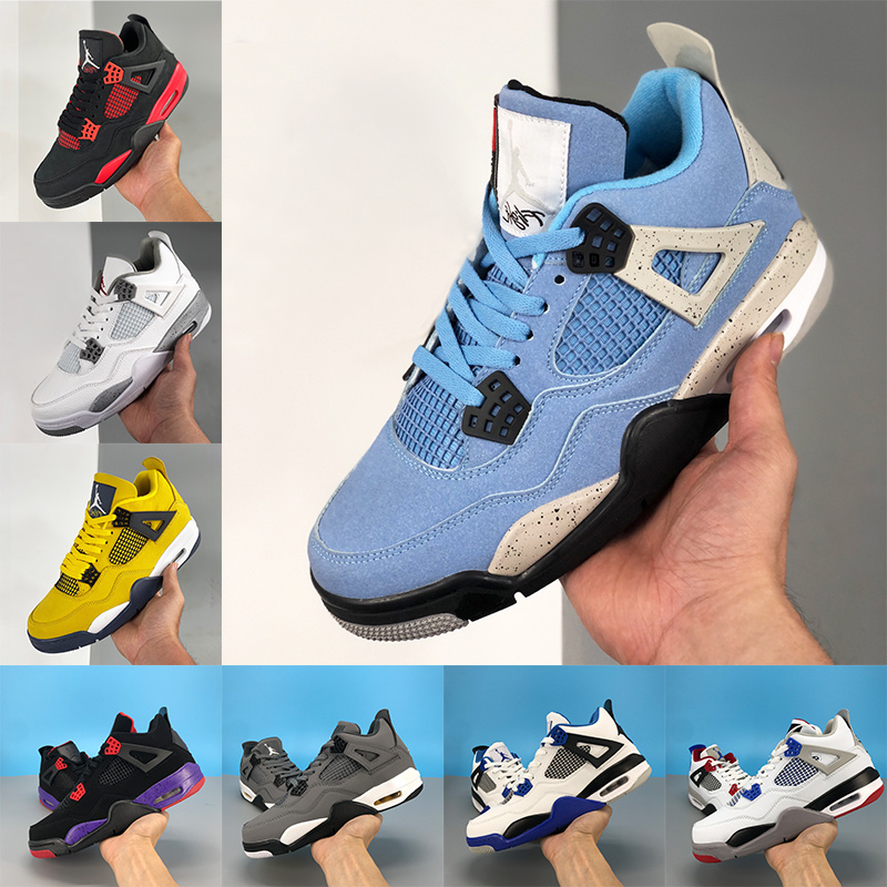 Nike Air Jordan 4 4s Retro men women Basketball Shoes red thunder Paris university blue tour yellow bred metallic green cactus jack mens designer
