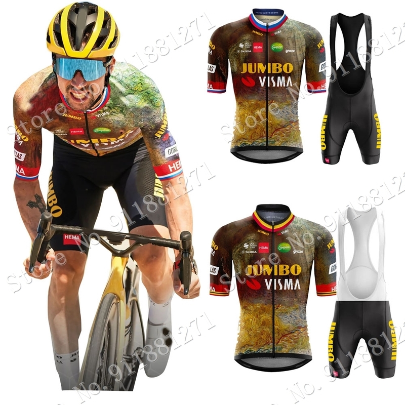

Jumbo Visma France Tour Team Cycling Clothing Jersey Set Short Sleeve Road Bike Shirts Bicycle Bib Shorts MTB Ropa 220725