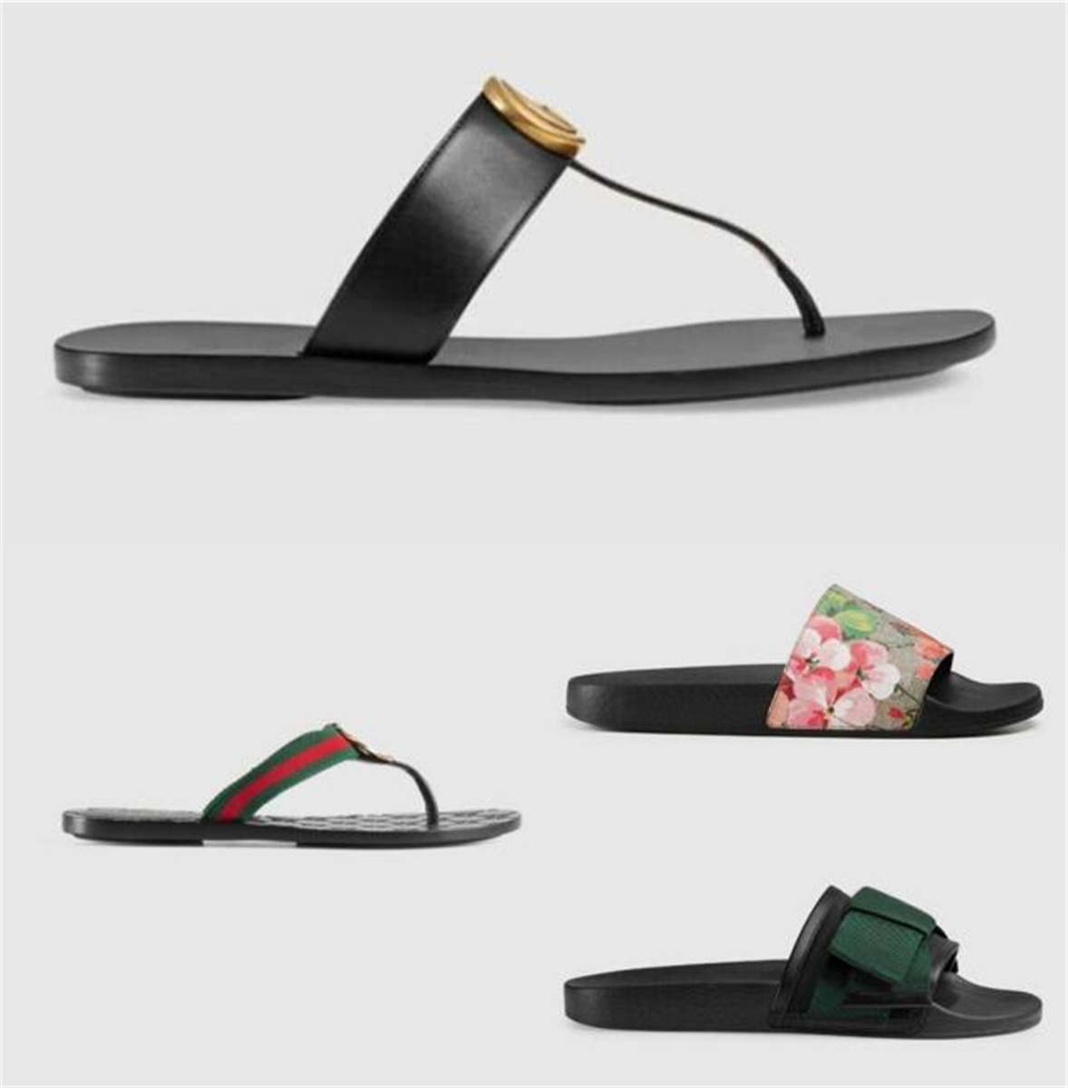

Slipper Designer Slide Summer sandals Fashion Men Beach Indoor Flat Flip Flops Leather Lady Women Shoes Ladies Slippers Size 35-45 with box