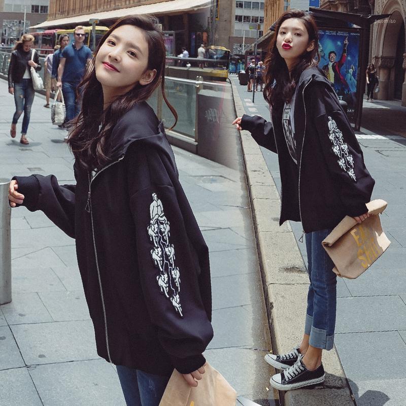 

Women' Jackets Spring Autumn 2022 Women Jacket Korean Chic Loose Batwing Sleeve Female BF Coats Outwear Abrigos Para Mujer LX1867, Black