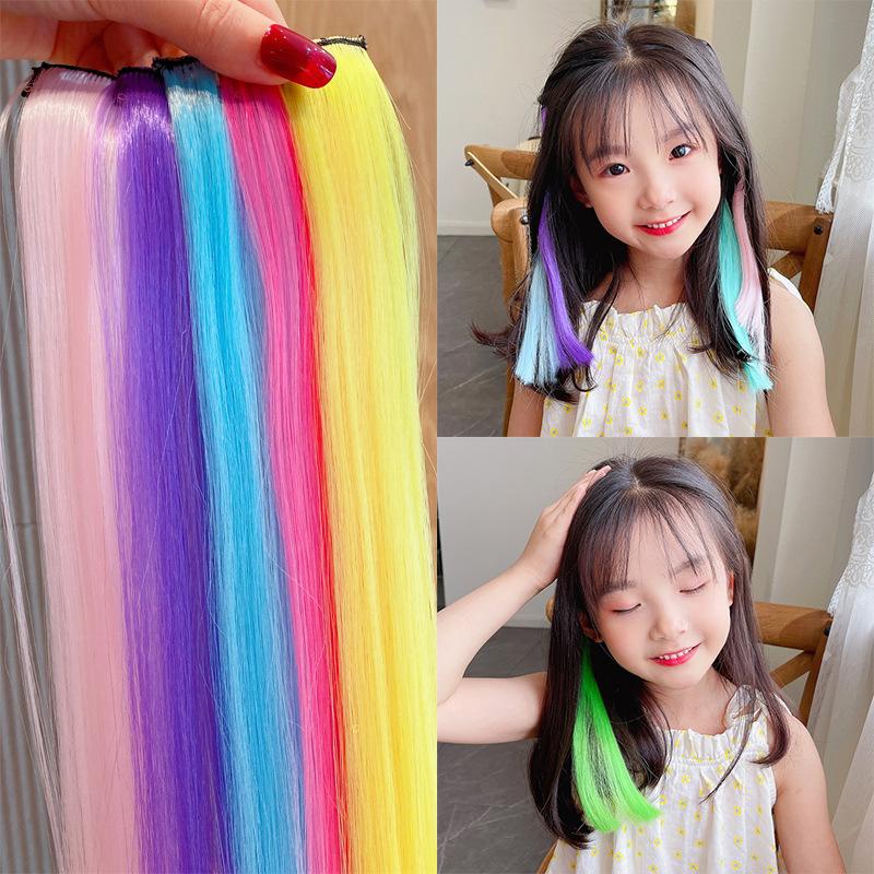 

Hair Accessories Kids Synthetic Clip Extension 7Color Women's Wig Hairpin Straight Hairpiece Hairband Head Wrap TiaraHair