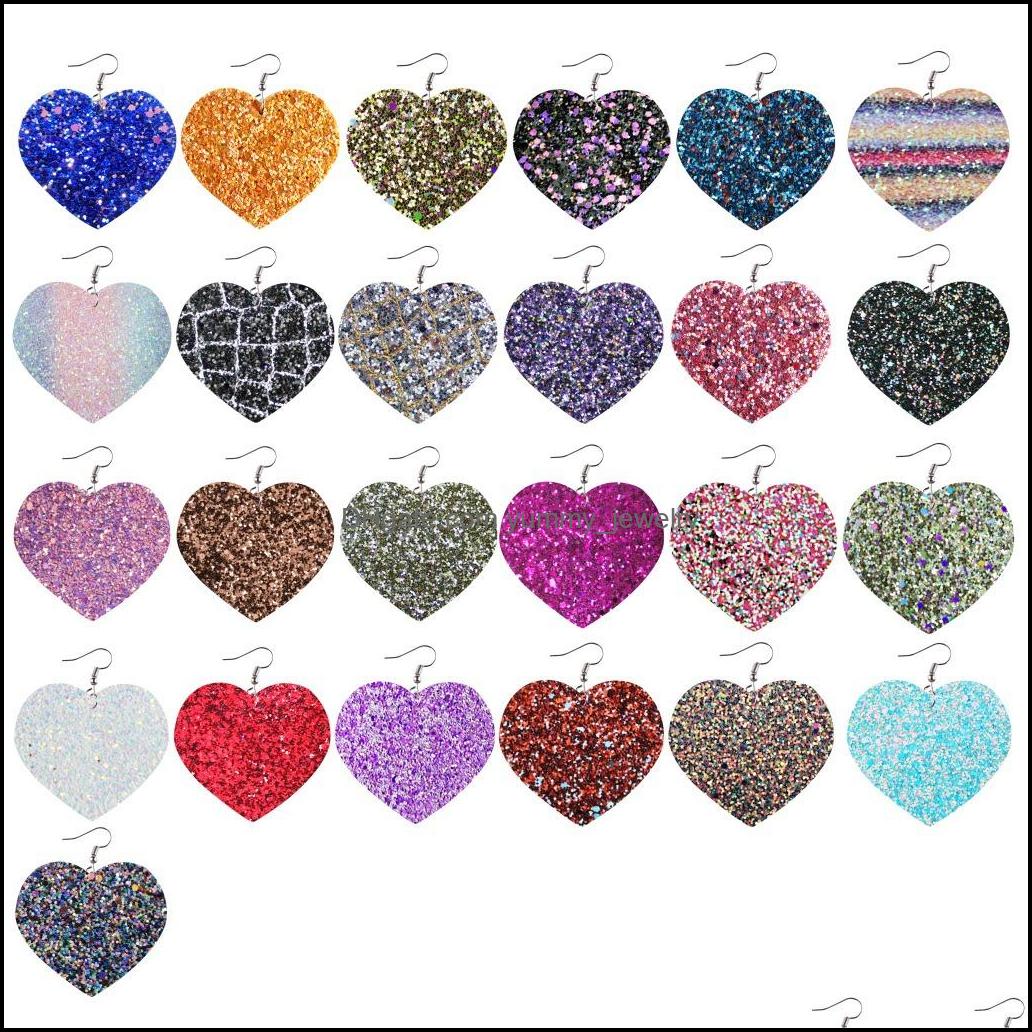 

Dangle Chandelier Earrings Jewelry European And American Pu Leather For Women Bohemian Love Heart Teardrop Valentines Day Gifts Drop Deliv