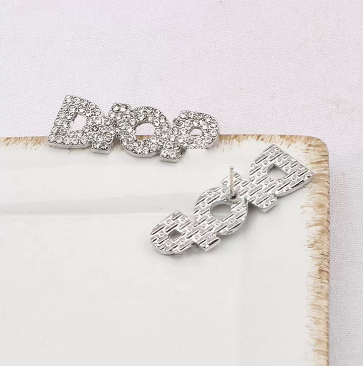 

20style Simple 18K Gold Plated Luxury Brand Designers Stud 925 Silver Geometric Famous Women Round Crystal Rhinestone Pearl Earring Wedding Party Jewerlry