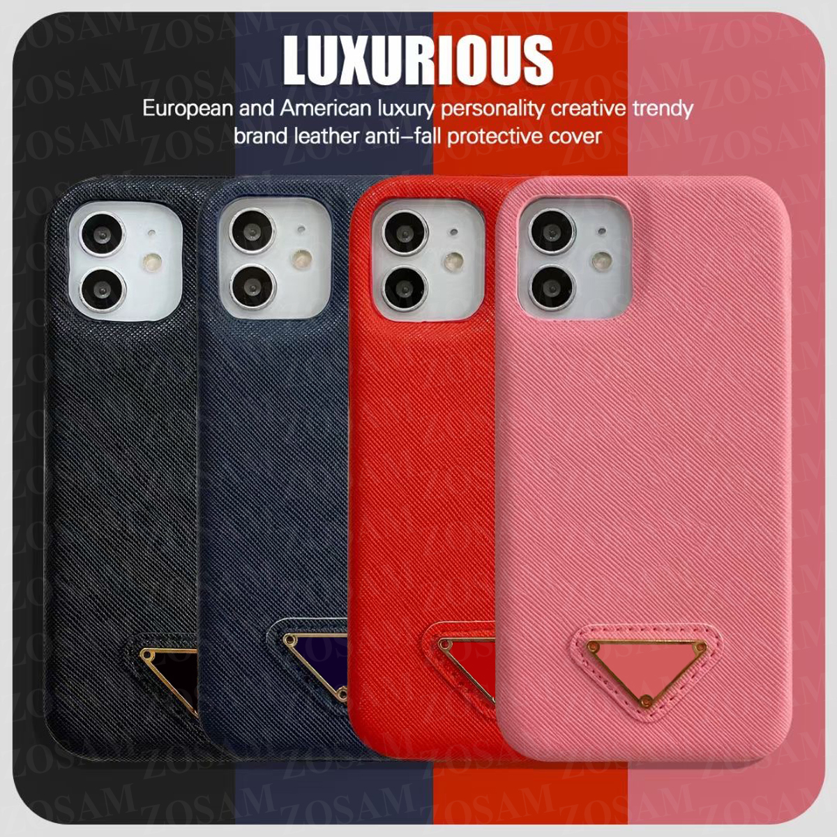 

Luxury Triangle Mobile Phone Cases for iPhone 13 13mini 13pro 12 Mini 12pro 11 Pro Max 11pro X Xs Xsmax Xr 8 7 Plus Pattern Case Trendy iPhone13 Samsung S22 S21 S20 Cover, Blue p