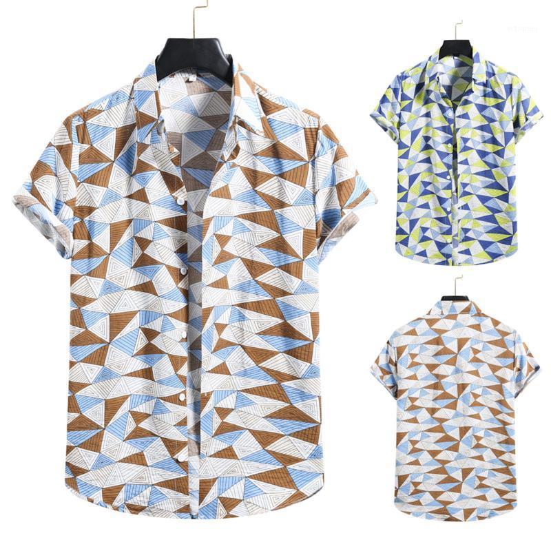 

Men' Casual Shirts Summer Fashion Hawaiian Men Clothing Shirt Short Sleeve Breasted Diamond Printing Camisa Masculina 2022, Co