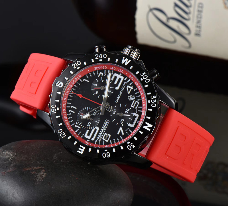 

new Luxury Men's Watch Japan SuperQuartz Endurance Pro Chronograph 44mm Avenger Hurricane Baby Blue Rubber 1884 Men Watches Hardex Glass Wristwatches