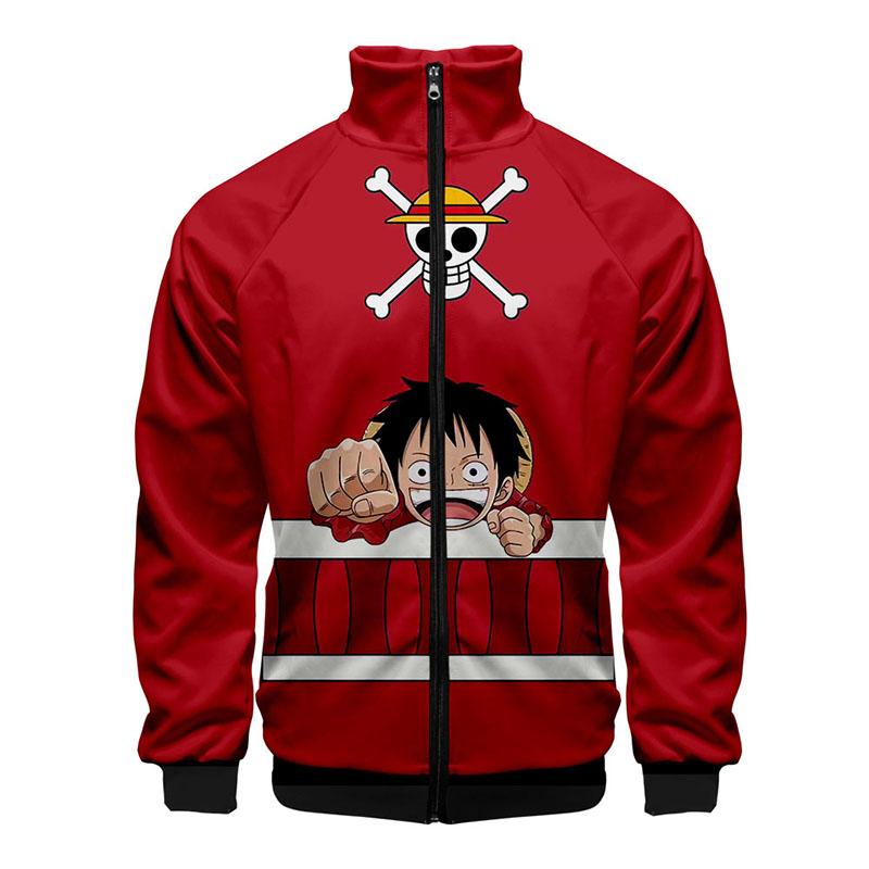 

Men's Jackets Japanese Anime ONE PIECE Print Q Version 3D Stand Collar Hoodie Men Women Zipper Hoodies Long Sleeve Casual SweatshirtsMen's