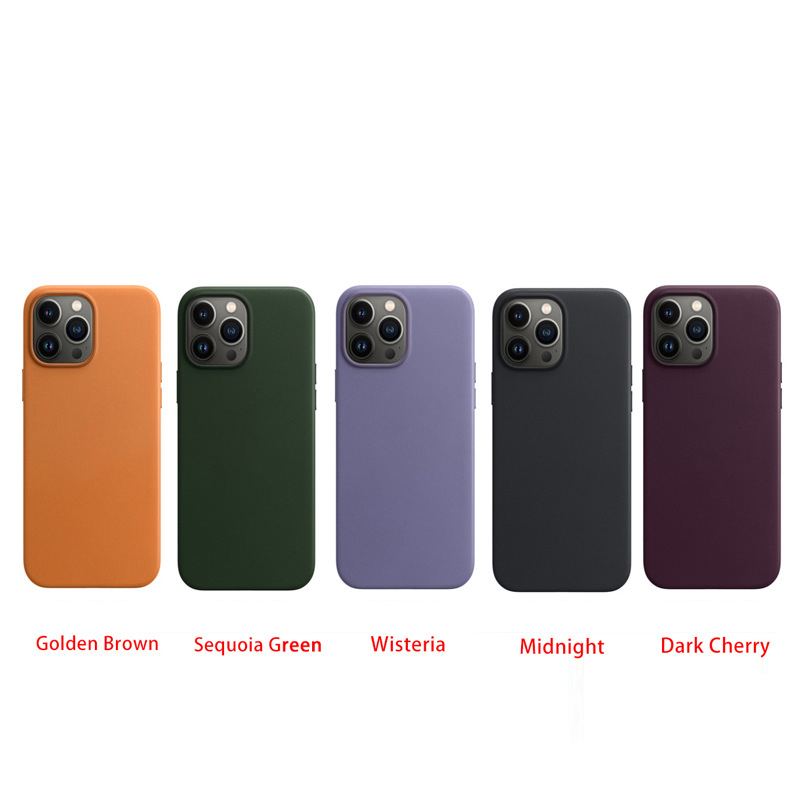 

Luxury Official Magnetic Leather Phone Cases For Magsafe iPhone 13 Pro 12 Pro Max 12Mini Wireless Charging Animation Drop Protect Covers, Dark cherry