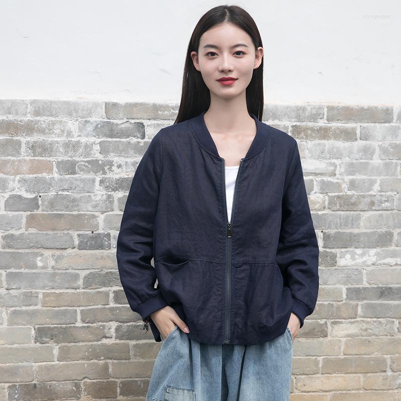 

FairyNatural 2022 Autumn Spring Casual Stand Collar Loose Coats Long Sleeve Solid Color Ladies Cardigan Zipper Jacket Women's Jackets, Black