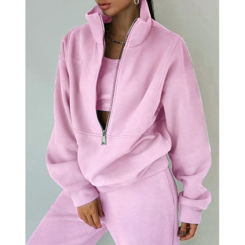 

Women' Two Piece Pants Three Sets Women Tracksuit Loose Suit 2022 Spring Autumn Trouser Suits Female Sweatshirt Solid Sports SportswearWome, Blue