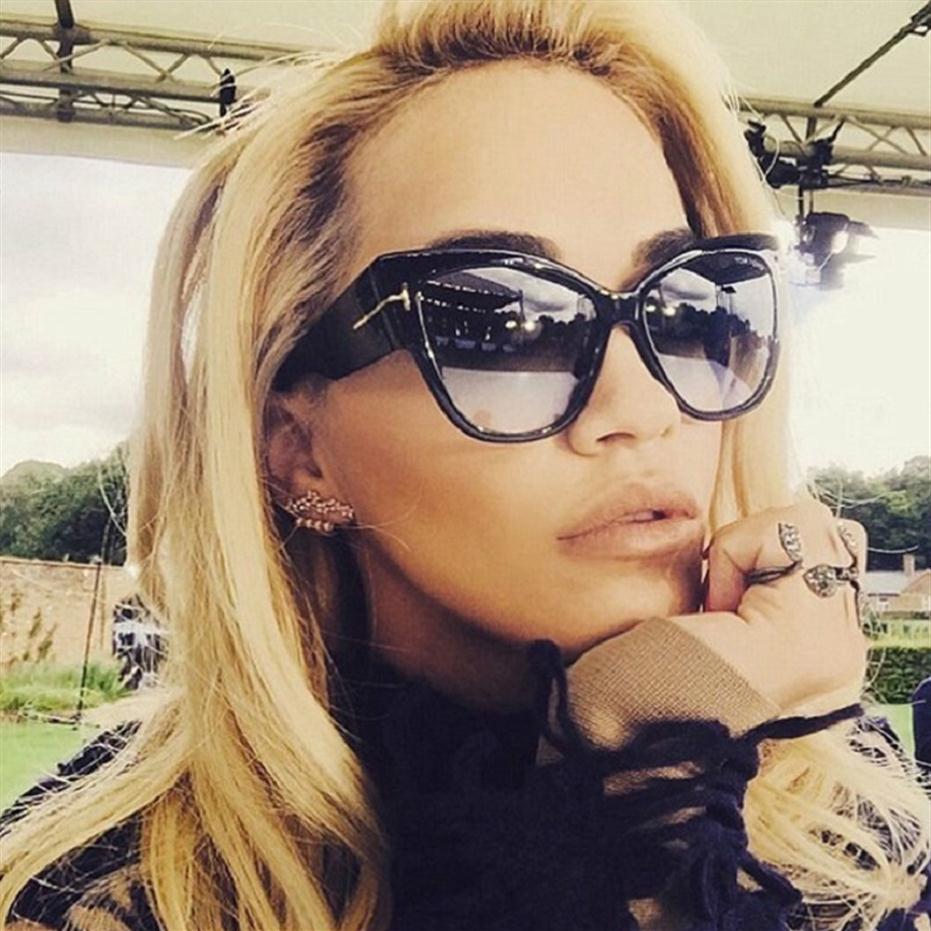 

Luxury- 2019 New Gradient Points Sun Glasses Tom High Fashion Designer Brands For Women Cat Eye Sunglasses Cateyes Oculos Feminino265p