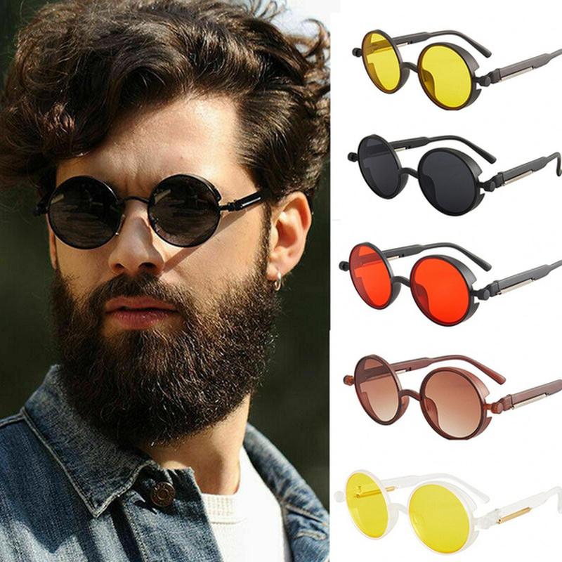

Sunglasses Men Punk Steampunk Retro Men's Brand Designer Round Eyewear Gothic Style Products Women UV400