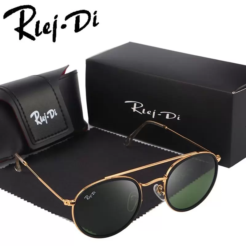 

Round Sunglasses Women Brand Designer Retro 3647 Glass Lens Sunglasses Female Women Mirror Ladies Shades UV400 MJL raies ban oakleies