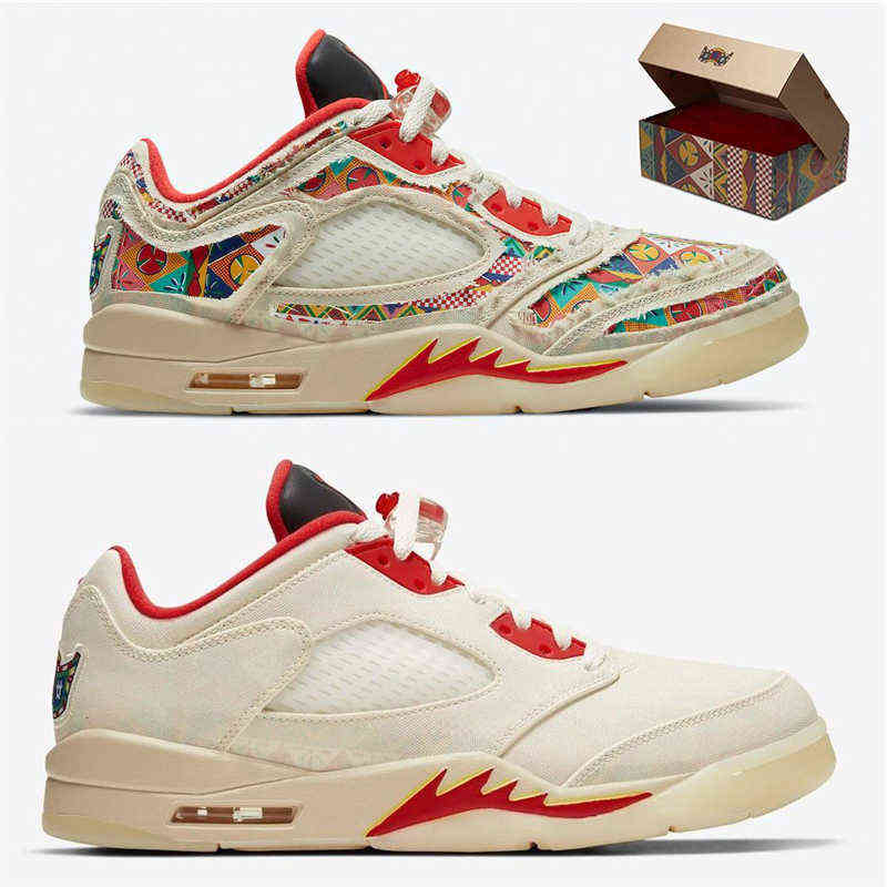 

Authentic 5 High OG Low Chinese Year Athletic Shoes Man CNY Sail Chile Red-Opti Yellow-Pearl White Zapatos DD2240-100 Outdoor Sneakers, Top quality with oeiginal logo