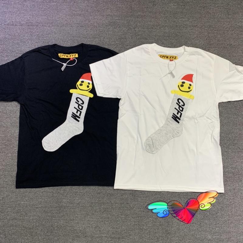 

Men' T-Shirts CPFM.XYZ Sock T-Shirt 2022 Men Women High Quality Cartoon Logo CPFM Tee CACTUS PLANT FLEA MARKET Tops Short SleeveMen, Black