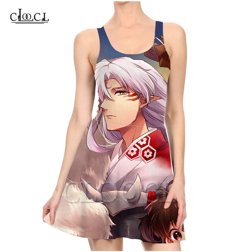 

Japanese Anime Inuyasha 3D Print Women Fashion Casual Sleeveless Dress Sexy Slim Summer Beach Wind 220617, Dress women 1