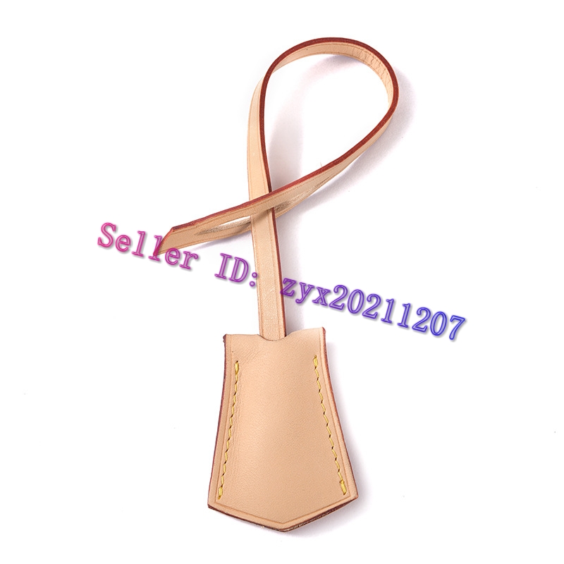 

Top Grade Bag Parts Replacement Vachetta Calf Leather Key Tag Hanging Charm Strap For Designer Lady Handbag Women Purse Personalization Hot Stamp