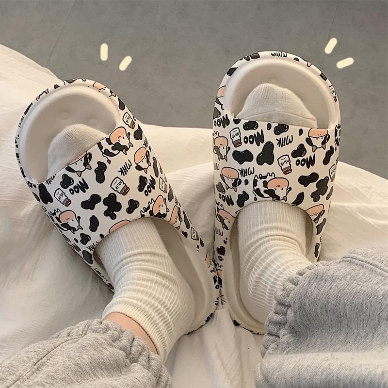 

Slippers 2022 Cute Milk Cow Cloud EVA Beach Summer Pillow Slides Kawaii Sandals Shoes Platform Home Bathroom Shower Flip Flops, Eva-pink bear