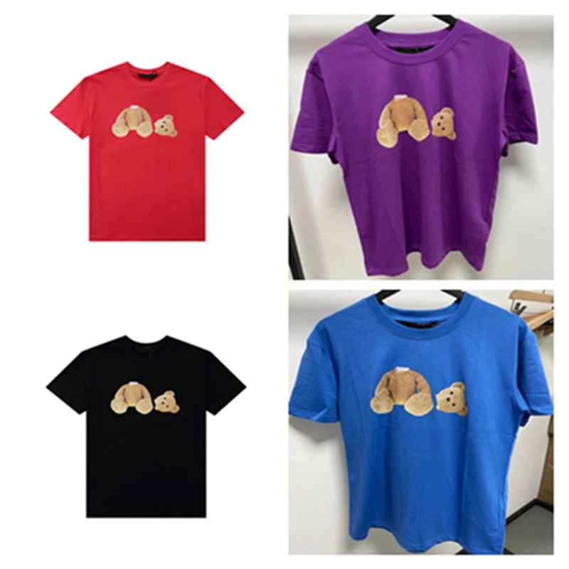 

Fashion Summer Men And Womens Outdoor T-shirts Mans Palms Stylist Angel Tee Guillotine Bear Printed Short Sleeve Truncated Bears Tees