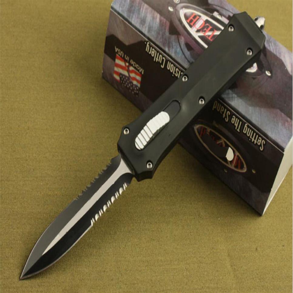 

Traumatosaurus 162 automatic knife Out the front Double Action Auto 440 steel spear point Plain Tactical EDC survival knife339J