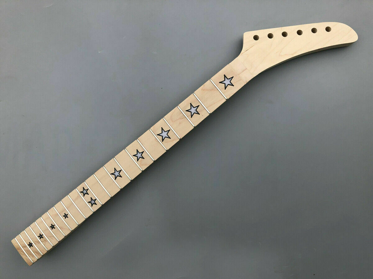 

Maple Electric guitar neck Unfinished 22 fret 25.5inch star Inlay locking Nut