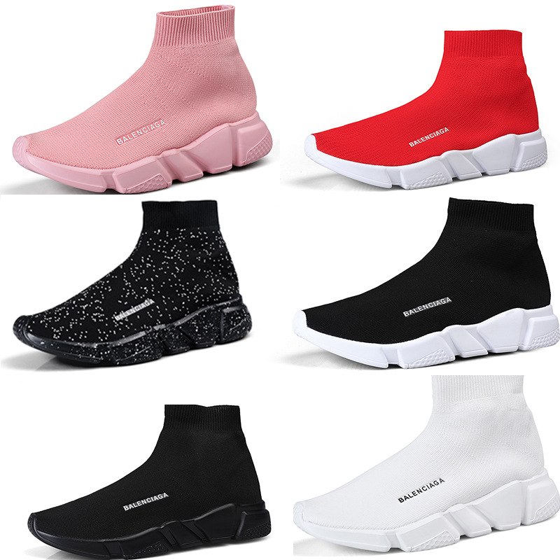 

2022 breathable Platform Speed Trainer Mens Womens Sock Shoes Black White Red Men Women Top Quality Fashion Designer Sneakers Casual Shoes, Box