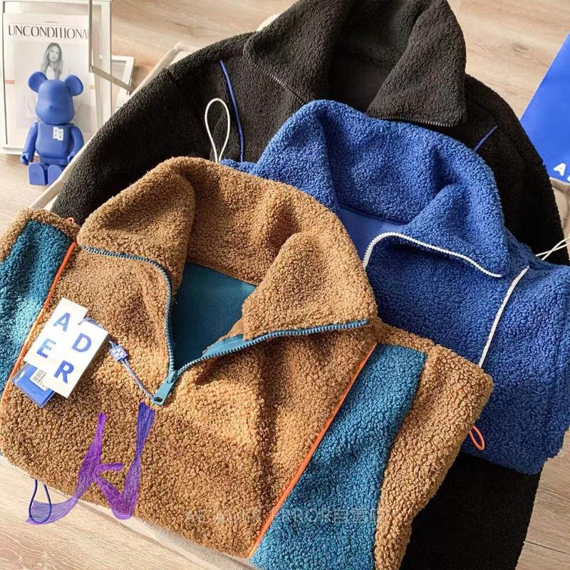 

Men's Jackets Ader Polar Fleece Zipper Sweatshirts Women Casual Fashion Color Matching Pullovers Mens Clothing, Maidao-black