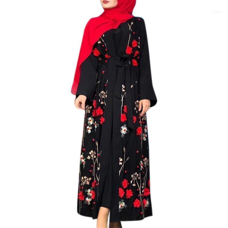 

Ethnic Clothing Muslim Dress Fashion Abaya Dubai Flowers Elegant Temperament Turkey Print Long Donsignet