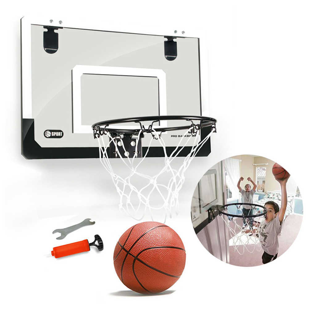Kids Mini Basket Ball Board Set Children Hanging Basketball Hoop Indoor Door Wall Mounted Shot Sport Trainer Toy Gift-image-757262298