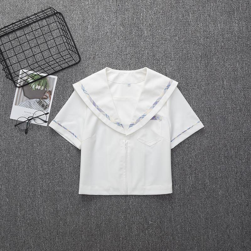 

Clothing Sets Japanese School Uniform For Girls Short Sleeve White Shirt And Skirt Jk Sailor Suit Tops Cute Work UniformsClothing, Tie a
