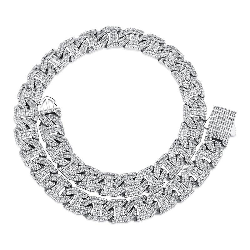 

Chains Hip Hop Claw Set 5A CZ Stone Bling Out 16mm Geometric Pig Nose Link Chain Necklace For Men Rapper Jewelry GiftChains ChainsChains