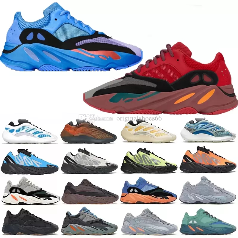 

2022 700 v2 running shoes Hi-Res Red Blue v3 Azael Alvah Safflower Vanta Magnet Solid Grey outdoor sports trainers mens womens sneakers, Box