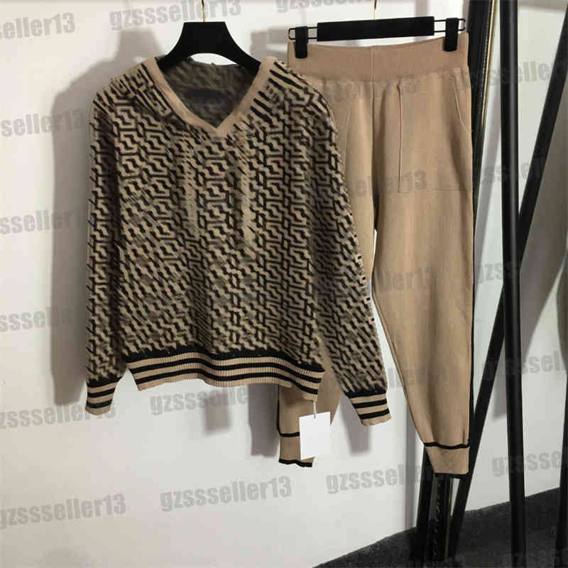 Designer Knitted Tracksuits Women Givc Fashion Brand Logo 3 Color High Quality Suit Long Sleeve Hoodie Casual Pants Two Piece Sets