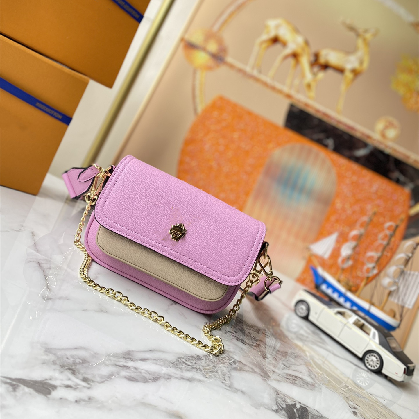 

Lockme Tender Mini Shoulder Bags Fashion Cowhide Genuine Leather cross-body bag Desinger Classic chain Flap Handbag womens crossbody evening Messergen bags v, Color 4