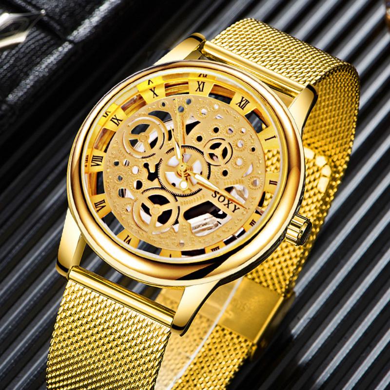 

Wristwatches Men' Fashion Gold Luxury Hollow Mechanical Digital Watches Mens 2022 Automatic Watch Men Erkek Kol SaatiWristwatchesWristwa