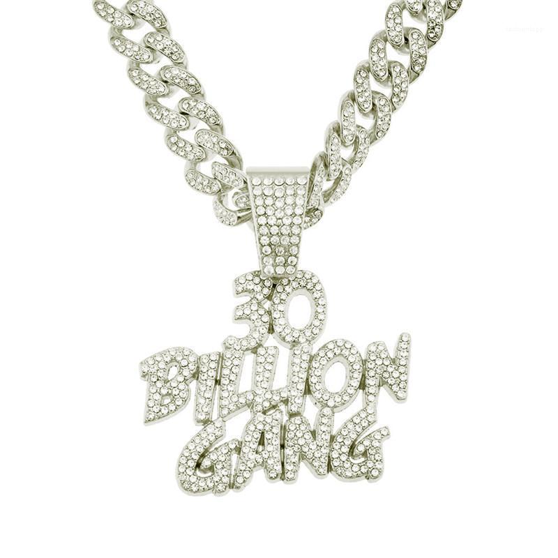 

Pendant Necklaces Iced Out Full Cubic 30 Billion Gang With 13mm Miami Cuban Chain Choker Fashion Hip Hop Jewelry Gift