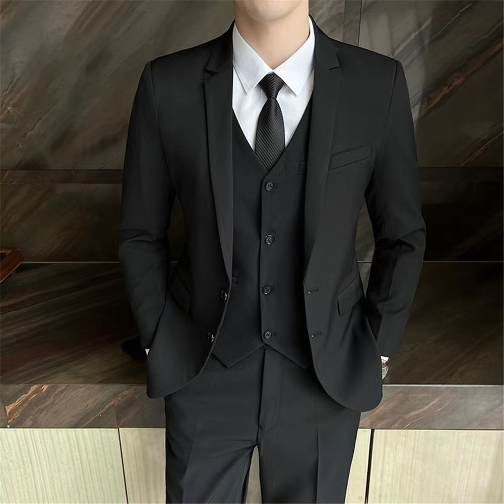 

Fashion Business Men Suits with Black with Gold Blazer Shawl Lapel Two Pieces Groom Tuxedos Man Groomsmen, 14