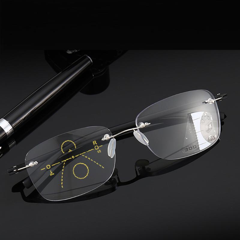 

Sunglasses Ultralight Rimless Frame Comfortable See Near And Far Men Women Progressive Multifocal Reading Glasses 1 1.5 2 2.5 3Sunglasses