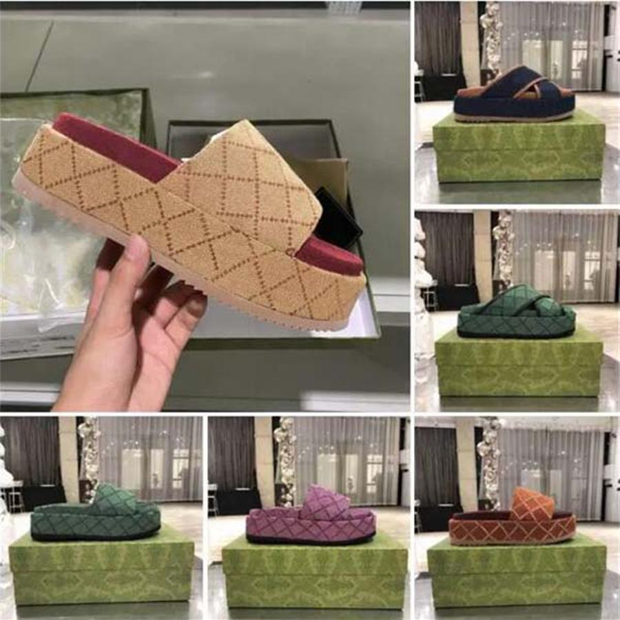 

2022 GGity Slipper Angelina Psychedelic Sandals Multi Platform Slide Sandal Women 'S Denim Slippers Classic Canvas Slip -On Ladies Desig Zno, #10