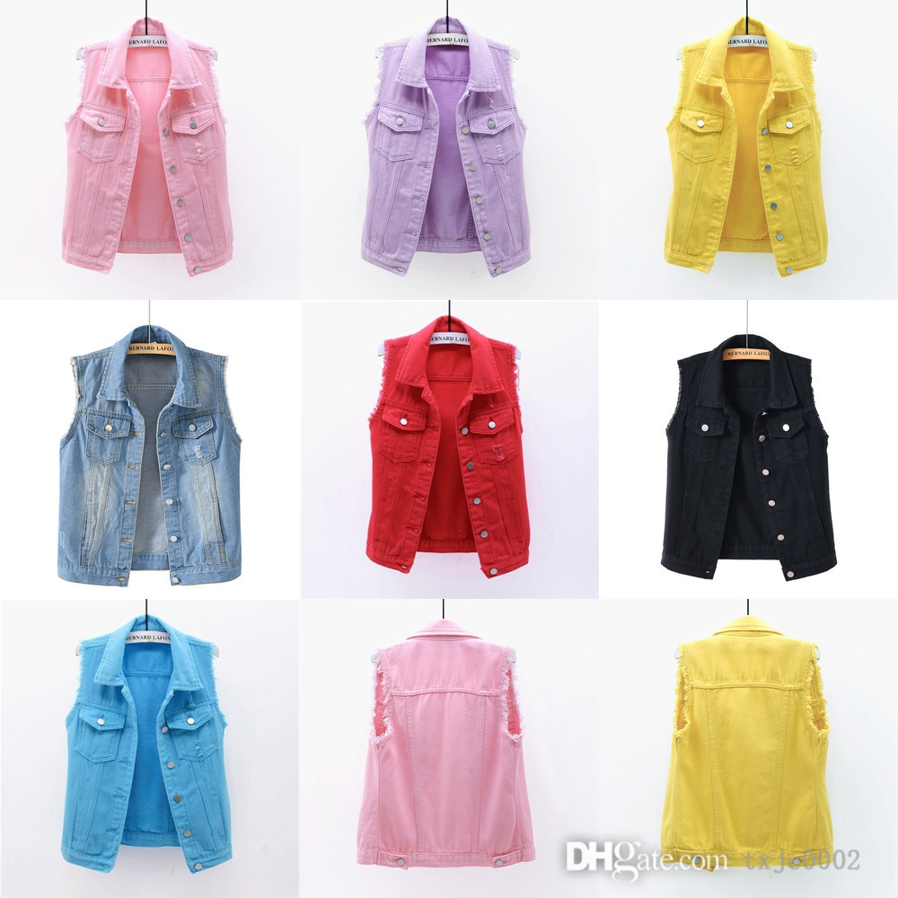 

Womens Denim Vests Jeans Coat Turn-Down Neck Sleeveless Single-Breasted Waistcoat Outerwear Fashion Jacket Cardigan Tops, Purple