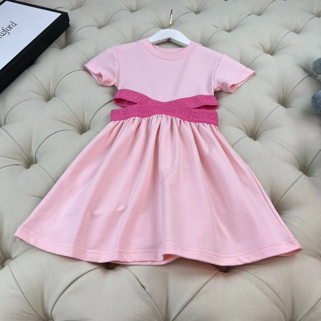 

kid girl flower dresses pink color set 100-140cm fashion designer boutique clothes wholesale popular 2022