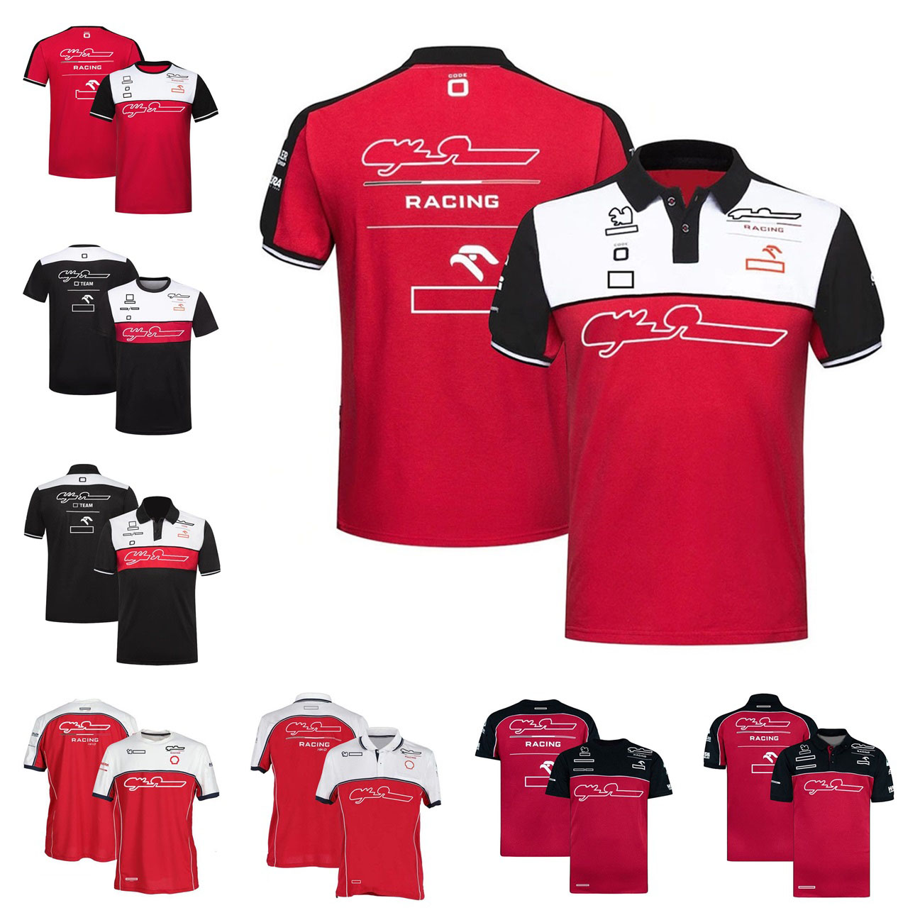 

F1 racing suit summer lapel POLO shirt men's short-sleeved casual quick-drying team uniform can be customized